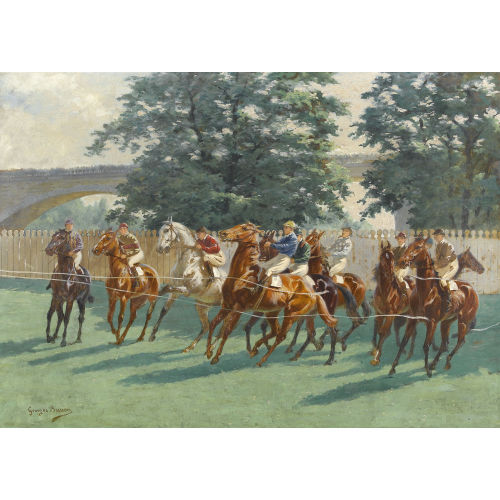 GEORGES BUSSON : Jockeys vor dem Start (DOBIASCHOFSKY AUKTIONEN AG)