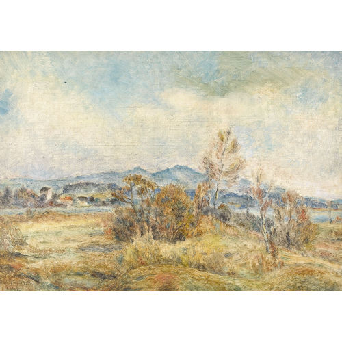 PIERRE AUGUSTE RENOIR : Herbstliche Landschaftspartie im S�den mit H�usern (DOBIASCHOFSKY AUKTIONEN AG)
