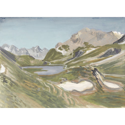 FRED STAUFFER : Hochgebirgspartie mit See (DOBIASCHOFSKY AUKTIONEN AG)