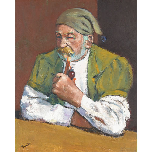 PAUL JAKOB) PAOLO (EIGTL. M�LLER : Bauer mit Pfeife und Zipfelm�tze am Tisch (DOBIASCHOFSKY AUKTIONEN AG)