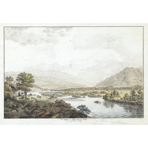 JOHANN LUDWIG ABERLI : 'Vue dessin� � Mouri pr�s de Berne,...' (DOBIASCHOFSKY AUKTIONEN AG)