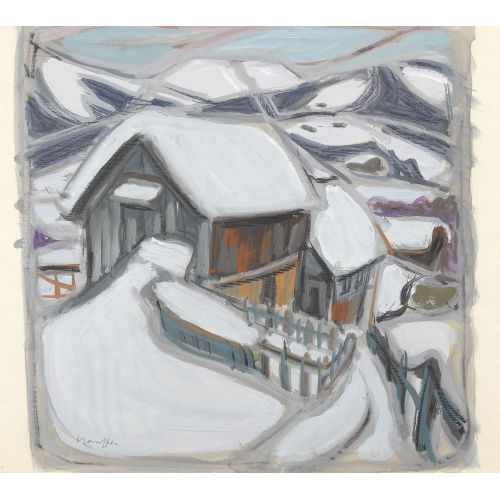 FRED STAUFFER : Verschneites Bauernhaus (DOBIASCHOFSKY AUKTIONEN AG)