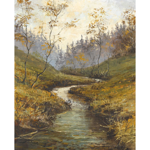 HEINRICH W�RGLER : Herbstliche Waldlandschaft mit kleinem Bachlauf (DOBIASCHOFSKY AUKTIONEN AG)