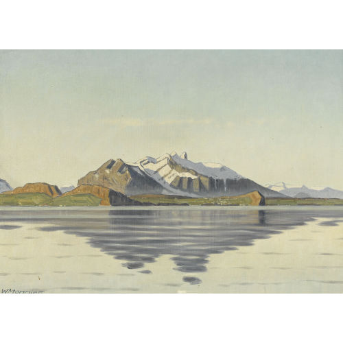 WILLY MONNIER : Thunersee mit dem Stockhornmassiv (DOBIASCHOFSKY AUKTIONEN AG)