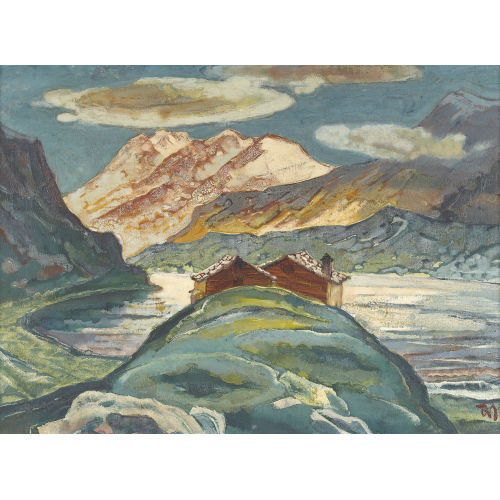 GUSTAV WIETH�CHTER : Berglandschaft mit See (DOBIASCHOFSKY AUKTIONEN AG)
