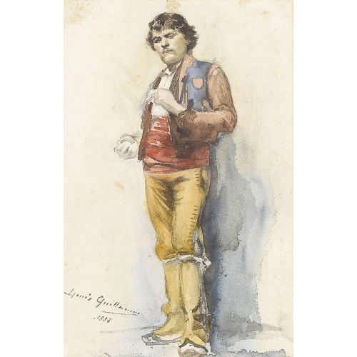 LOUIS MATHIEU DIDIER GUILLAUME : Ganzfigur eines Mannes in Tracht (DOBIASCHOFSKY AUKTIONEN AG)