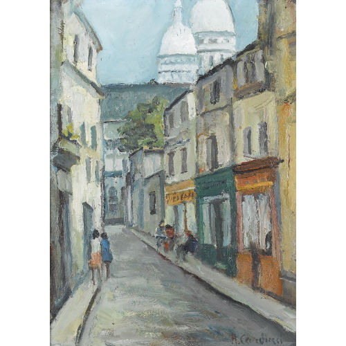ADOLFO CARDUCCI : Strassenansicht auf dem Montmartre (DOBIASCHOFSKY AUKTIONEN AG)