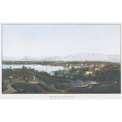 JEAN DU BOIS : 'Geneve et le Mont Blanc,/Sortie du Rh�ne du Lac de...' (DOBIASCHOFSKY AUKTIONEN AG)