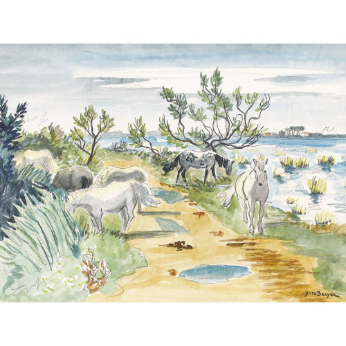 YVES BRAYER : 'Chevaux sur le chemin' (DOBIASCHOFSKY AUKTIONEN AG)