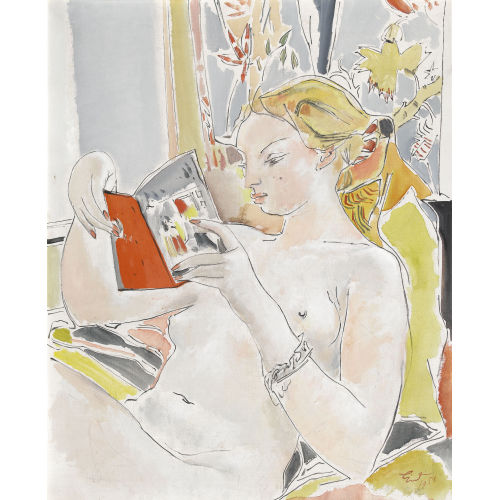 ALBERT) LINDI (EIGTL. LINDEGGER : Weiblicher Akt am Lesen (DOBIASCHOFSKY AUKTIONEN AG)
