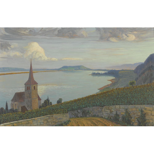 OTTO CLENIN : Kirche von Ligerz am Bielersee (DOBIASCHOFSKY AUKTIONEN AG)