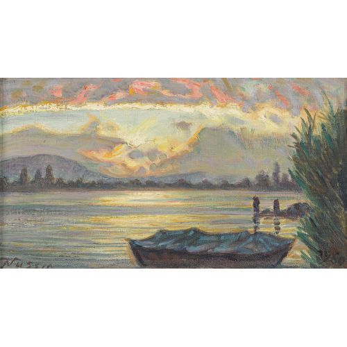 OSCAR NUSSIO : 'Greifensee am Abend' (DOBIASCHOFSKY AUKTIONEN AG)