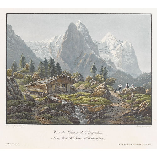 GEORG STRAUB : 'Vue du Glacier de Rosenlaui/et des Monts Wellhorn et...' (DOBIASCHOFSKY AUKTIONEN AG)