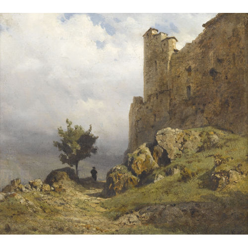 KARL GIRARDET : Burgruine im Sommer (DOBIASCHOFSKY AUKTIONEN AG)