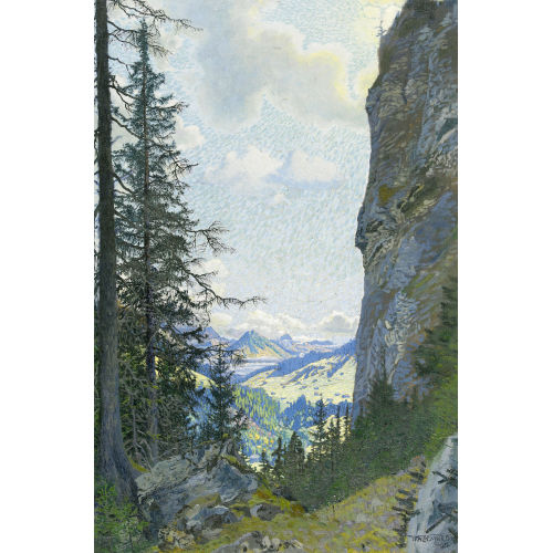 WALDEMAR FINK : Blick auf Adelboden von der Engstligenalp aus (DOBIASCHOFSKY AUKTIONEN AG)