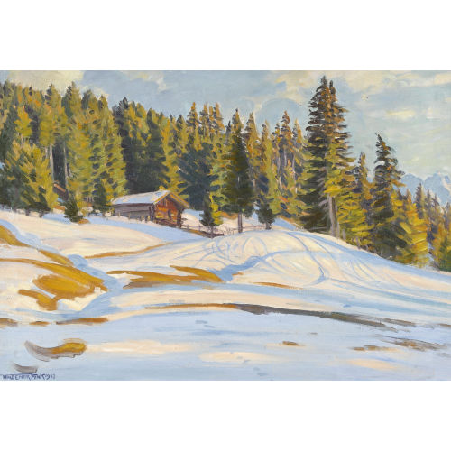 WALDEMAR FINK : 'Abendsonne im Bergwald' (DOBIASCHOFSKY AUKTIONEN AG)