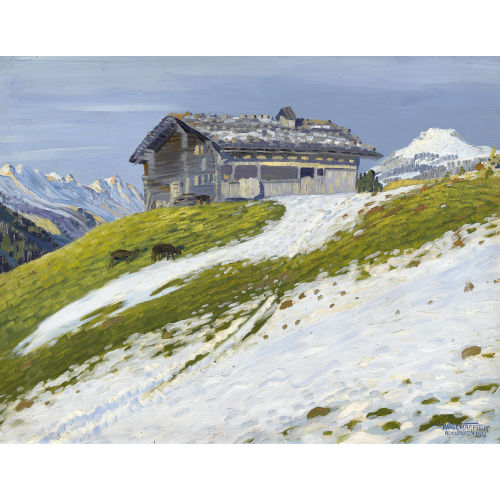WALDEMAR FINK : Vorfr�hlingspartie im Berner Oberland mit Chalet (DOBIASCHOFSKY AUKTIONEN AG)