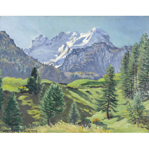 WALDEMAR FINK : 'Sommermorgen bei Zermatt' (DOBIASCHOFSKY AUKTIONEN AG)