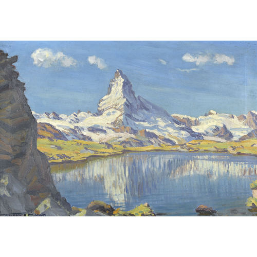 WALDEMAR FINK : 'Am Stellisee mit Matterhorn' (DOBIASCHOFSKY AUKTIONEN AG)