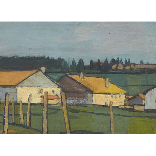 ALBERT SCHNYDER : 'Les fermes' (DOBIASCHOFSKY AUKTIONEN AG)