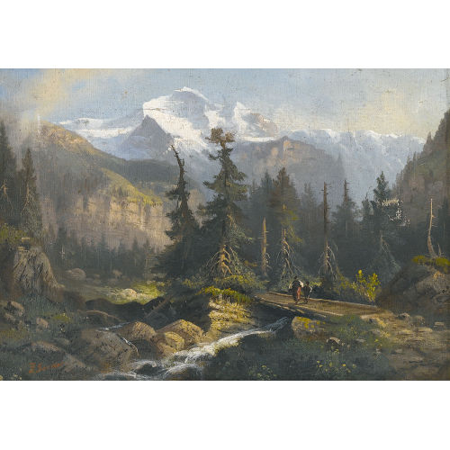 FERDINAND SOMMER : Bergbach mit Jungfrau (DOBIASCHOFSKY AUKTIONEN AG)