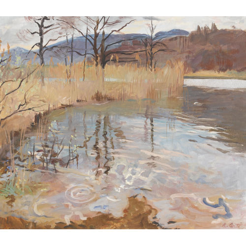 REGINA CONTI : Uferpartie mit Schilf am Lago di Origlio (DOBIASCHOFSKY AUKTIONEN AG)