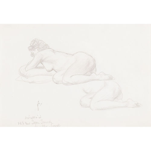 FELIX VALLOTTON : Esquisse de deux nus accroupis sur un coussin (DOBIASCHOFSKY AUKTIONEN AG)