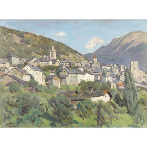 GASTON VAUDOU : Ansicht von Leuk-Stadt (DOBIASCHOFSKY AUKTIONEN AG)