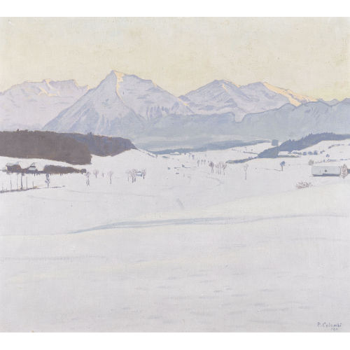 PLINIO COLOMBI : Winterlandschaft im Bernbiet mit Niesen (DOBIASCHOFSKY AUKTIONEN AG)
