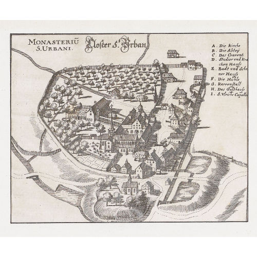 MATTH�US D.�. MERIAN : 'Monasteriu S. Urbani/Kloster S. Urban' (DOBIASCHOFSKY AUKTIONEN AG)