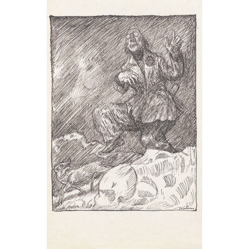 ALFRED KUBIN : Der Gelehrte mit seinem Hund (DOBIASCHOFSKY AUKTIONEN AG)