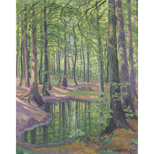 WALDEMAR FINK : 'Maientag am Waldweiher' (DOBIASCHOFSKY AUKTIONEN AG)
