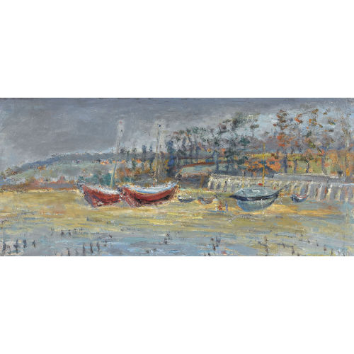 CONSTANTIN TERECHKOVITCH : Uferpartie mit Segelbooten (DOBIASCHOFSKY AUKTIONEN AG)