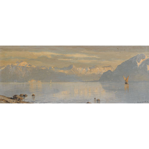 CHARLES PARISOD : Ansicht des Genfersees (DOBIASCHOFSKY AUKTIONEN AG)