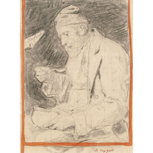 ALBERT ANKER : Sitzender Bauer, seine Suppe l�ffelnd (DOBIASCHOFSKY AUKTIONEN AG)