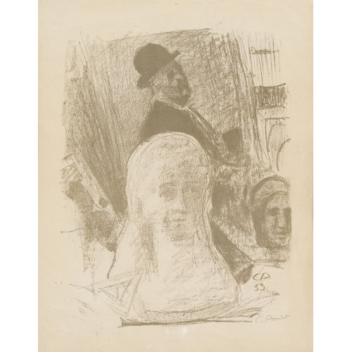 CUNO AMIET : Bildnis des K�nstlers mit B�ste der Gattin (DOBIASCHOFSKY AUKTIONEN AG)