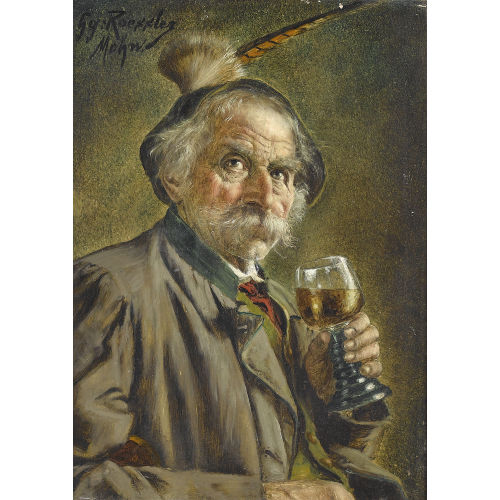 GEORG ROESSLER : Bayerischer Bauer mit R�merglas (DOBIASCHOFSKY AUKTIONEN AG)