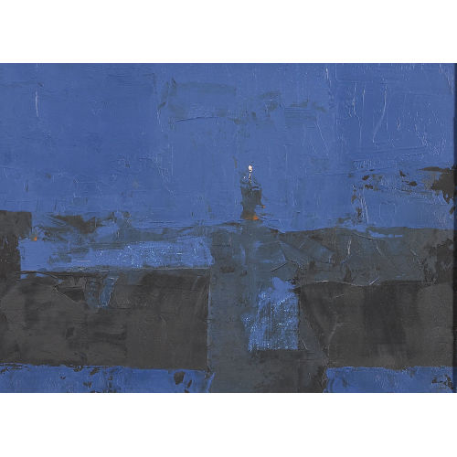 EGBERT MOEHSNANG : Komposition in Blau und Schwarz (DOBIASCHOFSKY AUKTIONEN AG)