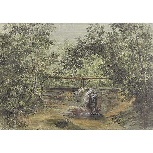 HEINRICH MAURER : Lichte Waldpartie mit kleinem Wasserfall (DOBIASCHOFSKY AUKTIONEN AG)