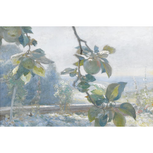 PIETRO CHIESA : Sommerliche Gartenlandschaft am Luganersee (DOBIASCHOFSKY AUKTIONEN AG)