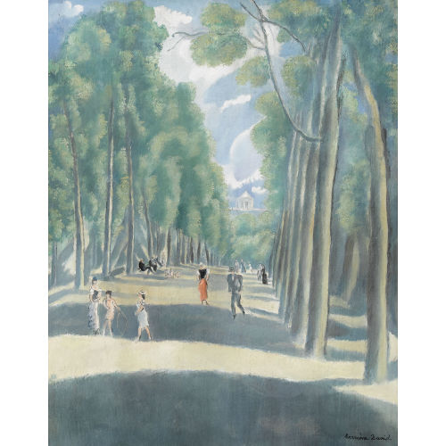 HERMINE DAVID : Belebte Allee im Jardin du Luxembourg (DOBIASCHOFSKY AUKTIONEN AG)