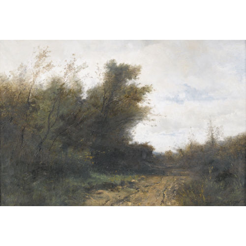 GUSTAVE EUGENE CASTAN : Landstrasse mit B�schen.XX (DOBIASCHOFSKY AUKTIONEN AG)