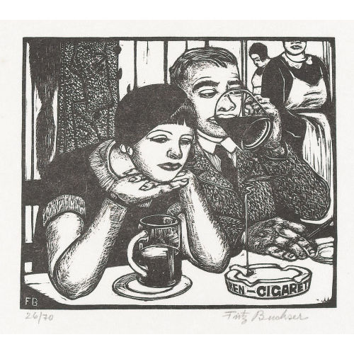 FRITZ BUCHSER : Au restaurant (DOBIASCHOFSKY AUKTIONEN AG)