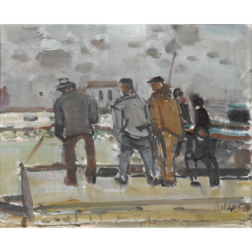 RUDOLF ZENDER : M�nner am Pier (DOBIASCHOFSKY AUKTIONEN AG)
