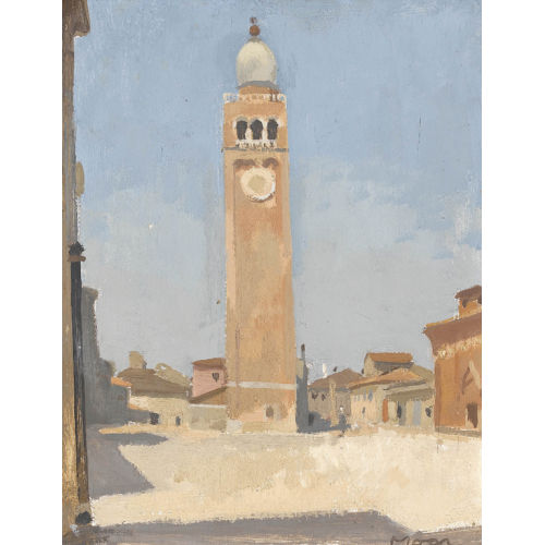 KARL MOOR : Spanische Landschaft mit maurischem Minarett (DOBIASCHOFSKY AUKTIONEN AG)