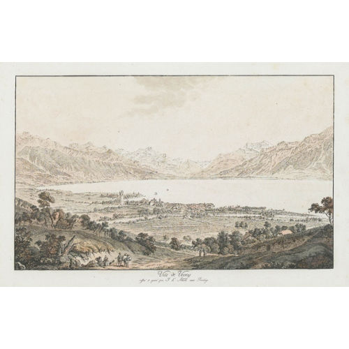 JOHANN LUDWIG ABERLI : 'Vue de Vevey' (DOBIASCHOFSKY AUKTIONEN AG)