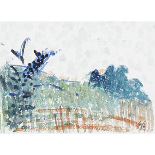 CUNO AMIET : Landschaftspartie mit Gartenzaun auf der Oschwand (DOBIASCHOFSKY AUKTIONEN AG)