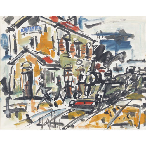 EUGENE) GEN PAUL (EIGTL. PAUL : 'La gare Montfort-L′Amaury' (DOBIASCHOFSKY AUKTIONEN AG)