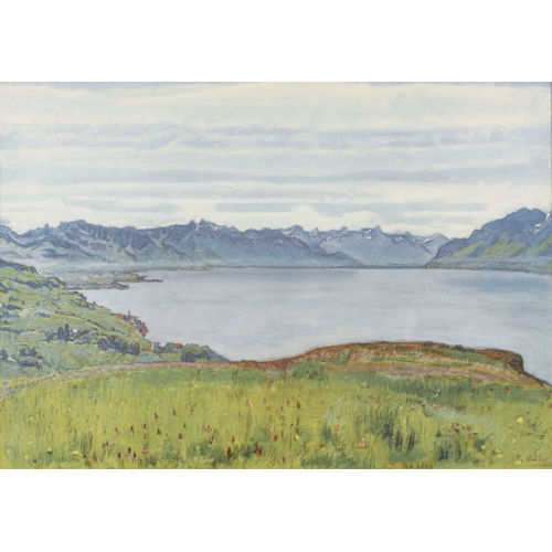 FERDINAND HODLER : Genfersee mit Blick gegen das Wallis (DOBIASCHOFSKY AUKTIONEN AG)