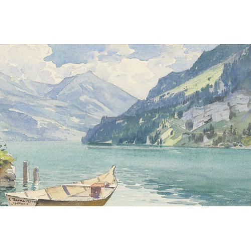 CHRISTIAN BAUMGARTNER : Partie am Brienzersee mit Boot (DOBIASCHOFSKY AUKTIONEN AG)
